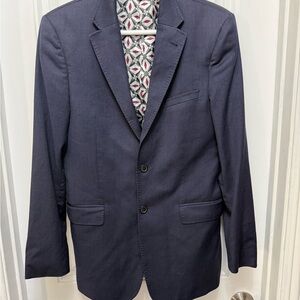 TED BAKER Jones Solid Blue Suit Jacket Size 38R Modern Fit